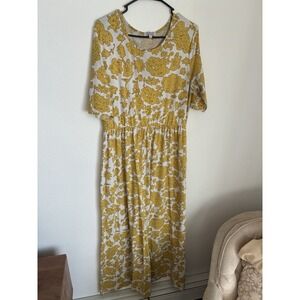 Sweet Salt, Modest Dress Size XL Women's Good Used Condition Mustard Floral